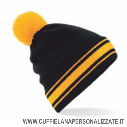 berretto da stadio nella colorazione Nero Giallo berretto da stadio nella colorazione Nero Giallo