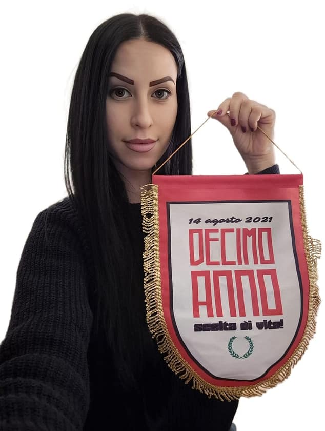 Gagliardetto Standard Gigante Decimo Anno personalizzato Gagliardetto Standard Gigante Decimo Anno
