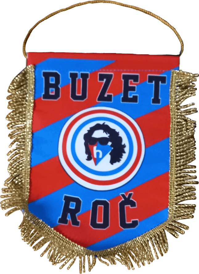 Gagliardetto per squadre calcio BUZET ROC rosso blu Gagliardetto per squadre calcio BUZET ROC