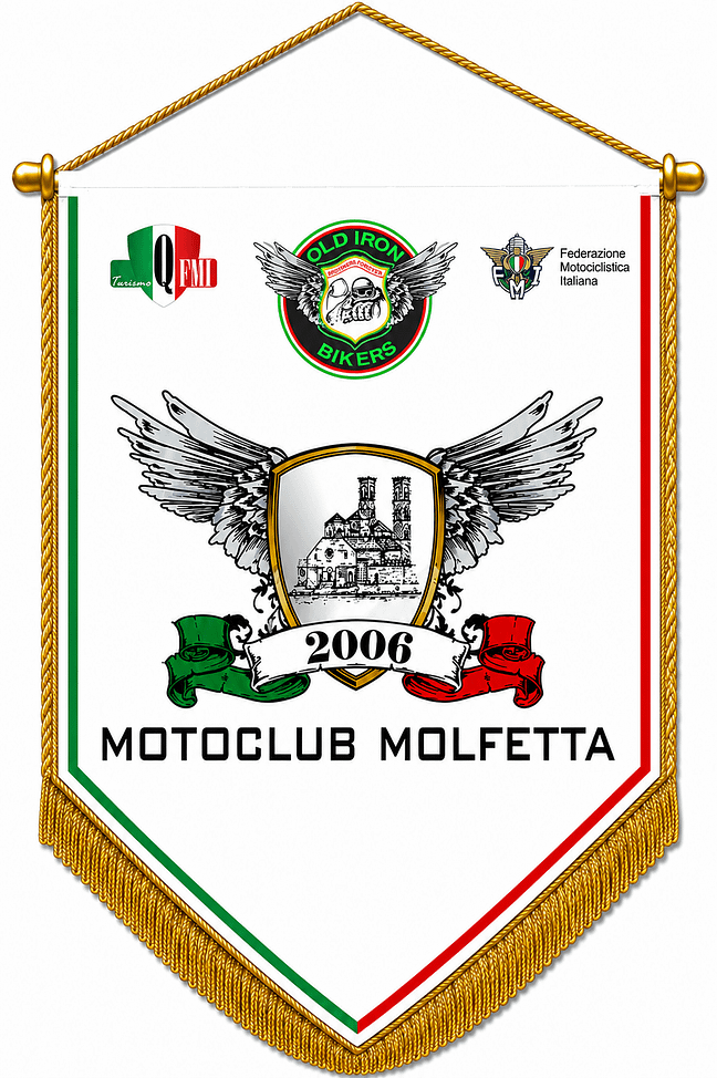 Gagliardetto Pentagonale Gold Medio Moto Club Molfetta Personalizzato Gagliardetto Pentagonale Gold Medio Moto Club Molfetta
