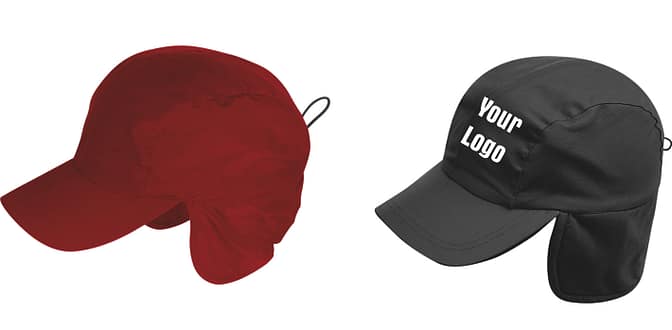 Berretti con Paraorecchie Nero e Rosso Personalizzati Berretti con Paraorecchie Nero e Rosso