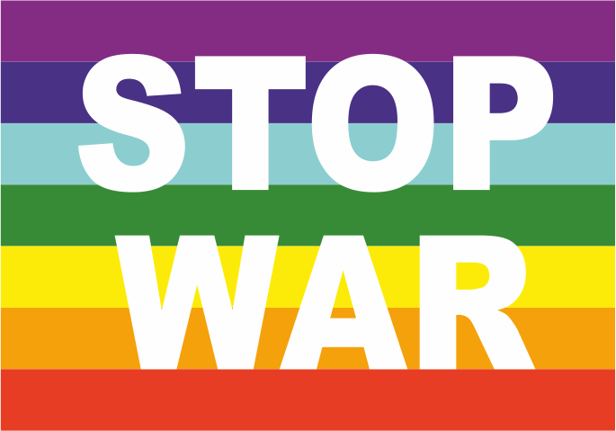 bandiera arcobaleno stop war bandiera stop war