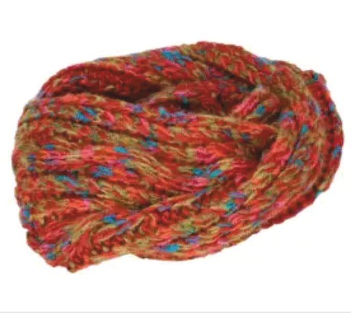 Scaldacollo intrecciato ai ferri modello Fashion Rosso in acrilico Scaldacollo intrecciato ai ferri modello Fashion Rosso