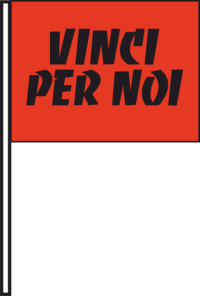 bandierina vinci per noi rosso nera bandierina vinci per noi rosso nera