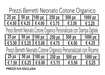 prezzi berretti neonato cotone organico prezzi berretti neonato cotone organico