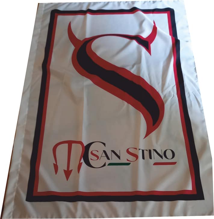 Bandiera a due aste Milan Club San Stino personalizzata Bandiera a due aste Milan Club San Stino