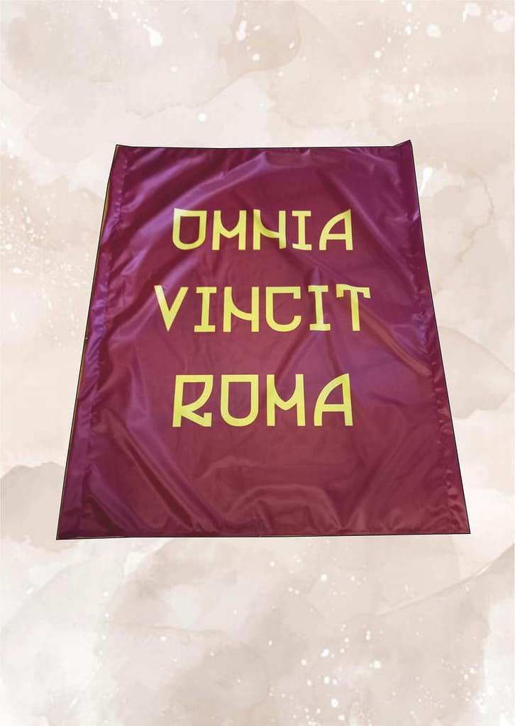 stendardo da stadio ignifugo omnia vincit roma personalizzato. stendardo da stadio ignifugo omnia vincit roma