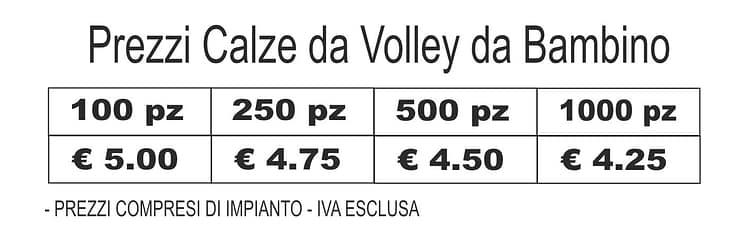 Prezzi Calze da Volley da Bambino Personalizzate Prezzi Calze da Volley da Bambino