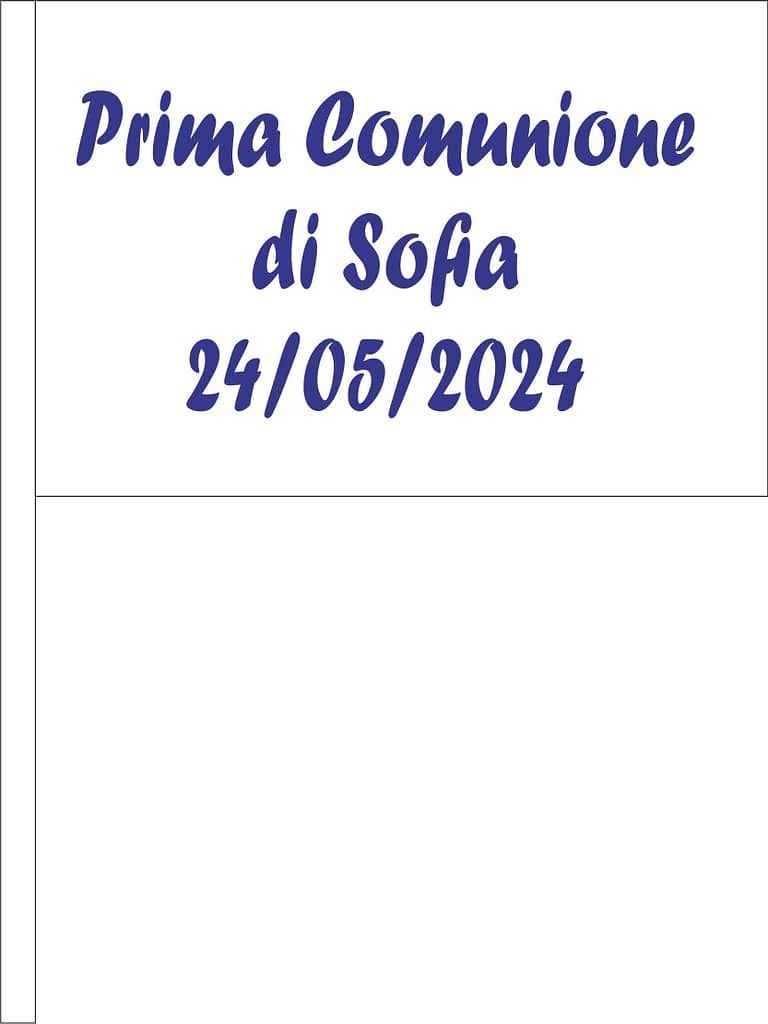 bandierina prima comunione di Sofia personalizzata bandierina prima comunione personalizzata