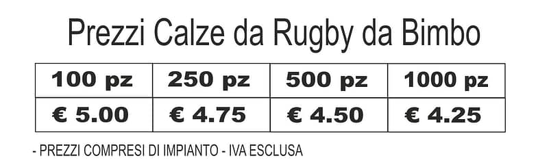 Prezzi Calze da Rugby da Bimbo Personalizzate Prezzi Calze da Rugby da Bimbo
