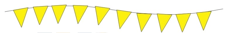 festoni di bandierine in plastica triangolari monocolori giallo festoni di bandierine in plastica triangolari monocolori giallo