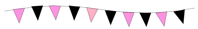 Festoni triangolari bicolori intinta nero rosa Festoni triangolari bicolori nero rosa