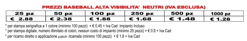 prezzi cappellini baseball alta visibilità prezzi cappellini baseball alta visibilità