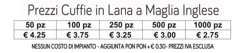 prezzi cuffie lana maglia inglese