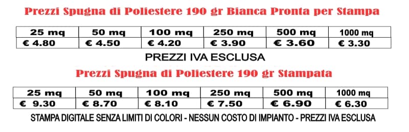 spugna di poliestere 190 gr bianca pronte per stampa spugna di poliestere 190 gr bianca pronte per stampa