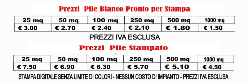 prezzi pile bianco pronto per stampa prezzi pile bianco pronto per stampa