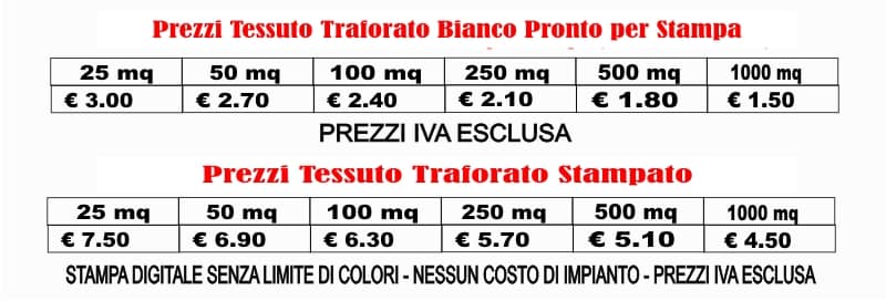 prezzi tessuto traforato bianco pronto per stampa prezzi tessuto traforato bianco pronto per stampa