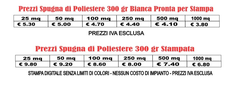 spugna di poliestere 300 gr bianca pronte per stampa spugna di poliestere 300 gr bianca pronte per stampa