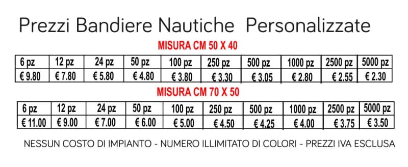 prezzi bandiere nautiche personalizzate prezzi bandiere nautiche personalizzate