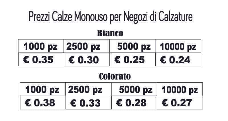 prezzi calze monouso
