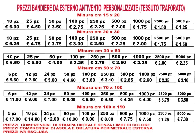prezzi bandiere da esterno antivento prezzi bandiere da esterno antivento