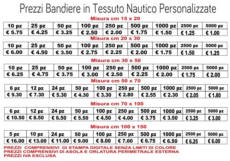 prezzi bandiere in tessuto nautico personalizzate prezzi bandiere in tessuto nautico personalizzate