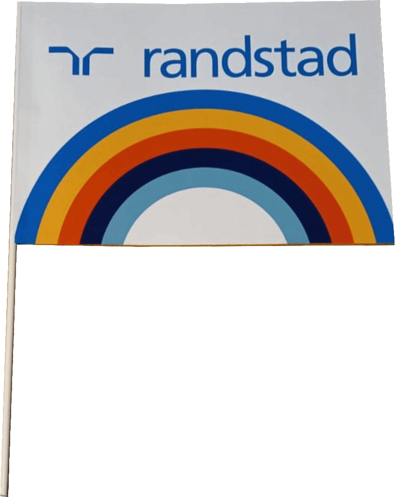 BANDIERINE di carta personalizzate arcobaleno randstad BANDIERINE di carta personalizzate randstad