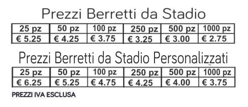 prezzi berretti da stadio prezzi berretti da stadio
