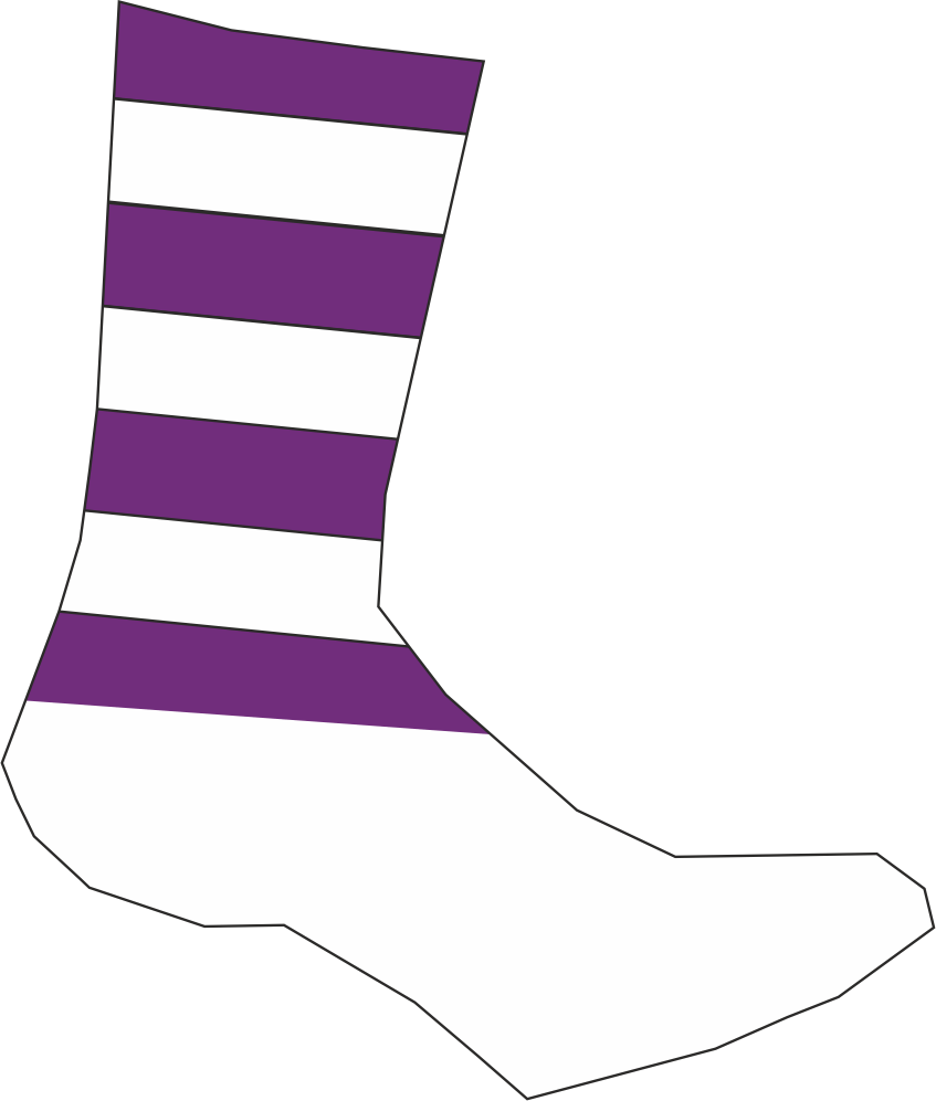 calza a bande larghe bianco viola calza a bande larghe bianco viola