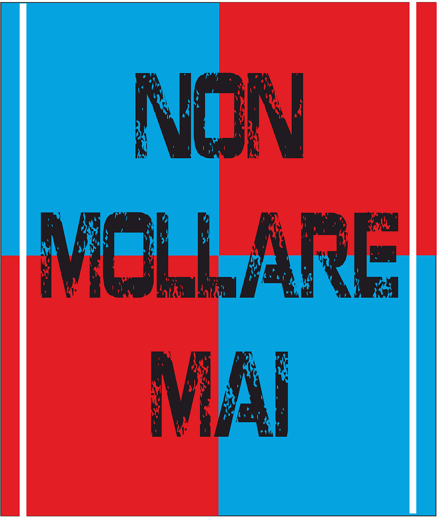 bandiera a 2 aste non mollare mai rosso azzurra bandiera a 2 aste non mollare mai rosso azzurra