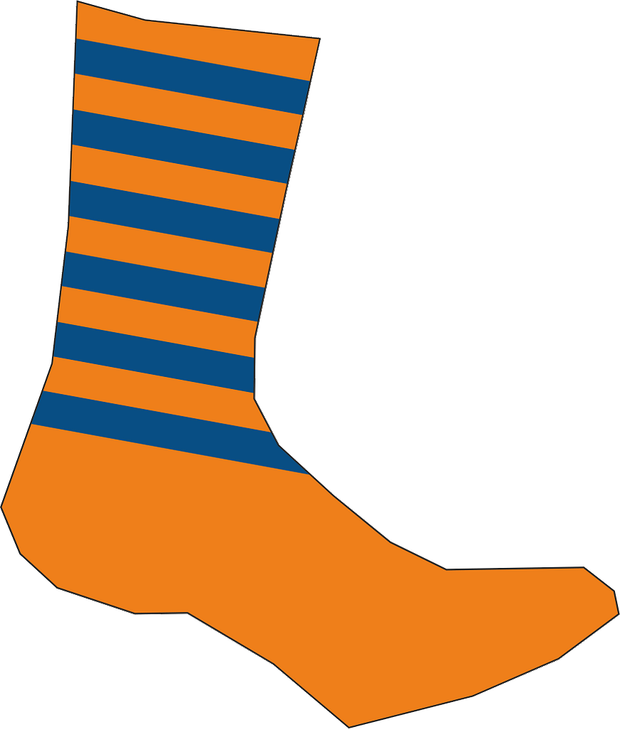calze RIGATE personalizzate colore arancio blu CALZE RIGATE personalizzate arancio blu
