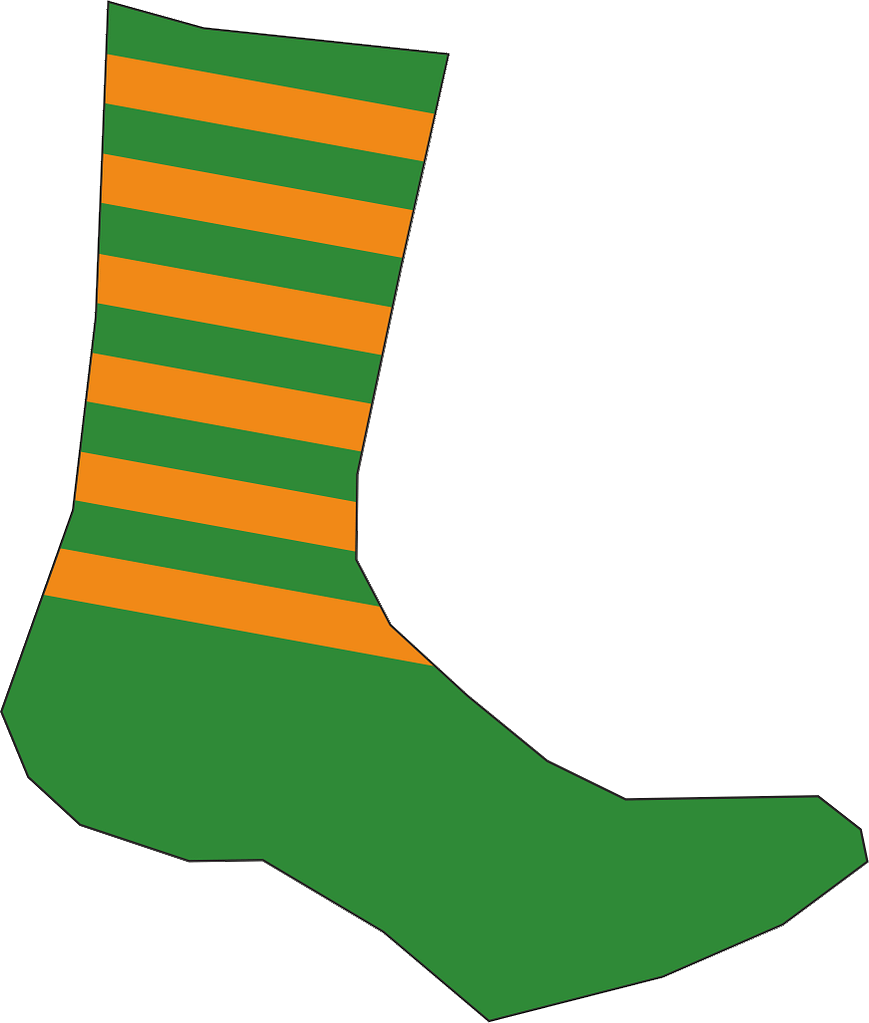 CALZE RIGATE personalizzate colore arancio verde CALZE RIGATE personalizzate arancio verde
