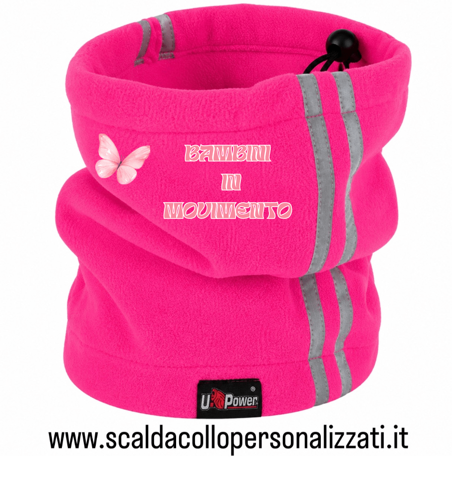 scaldacollo pile personalizzati bambini in movimento fucsia scaldacollo pile personalizzati bambini in movimento