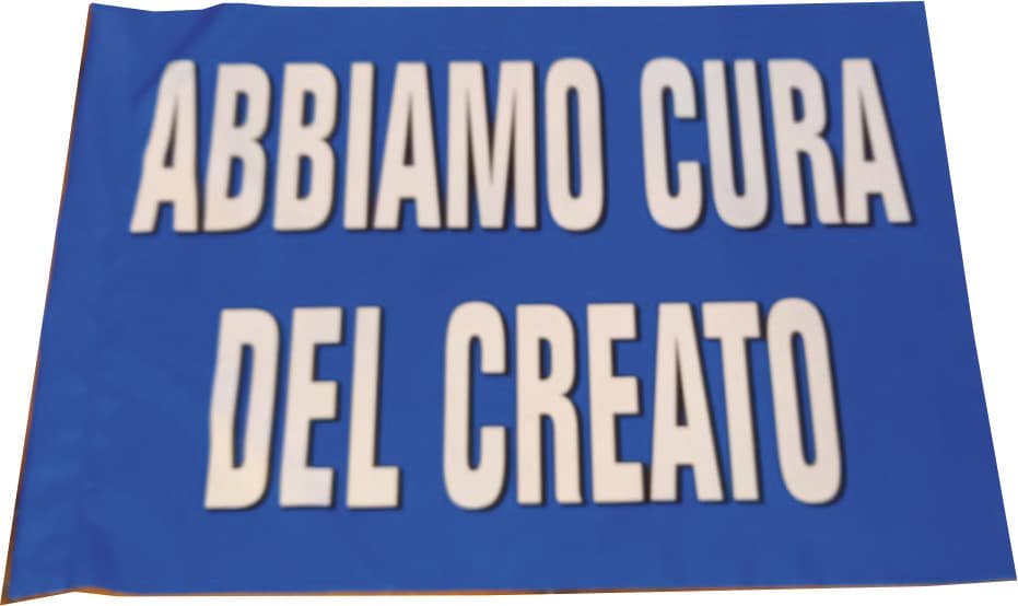 Bandiera Abbiamo Cura del Creato personalizzata Bandiera Abbiamo Cura del Creato