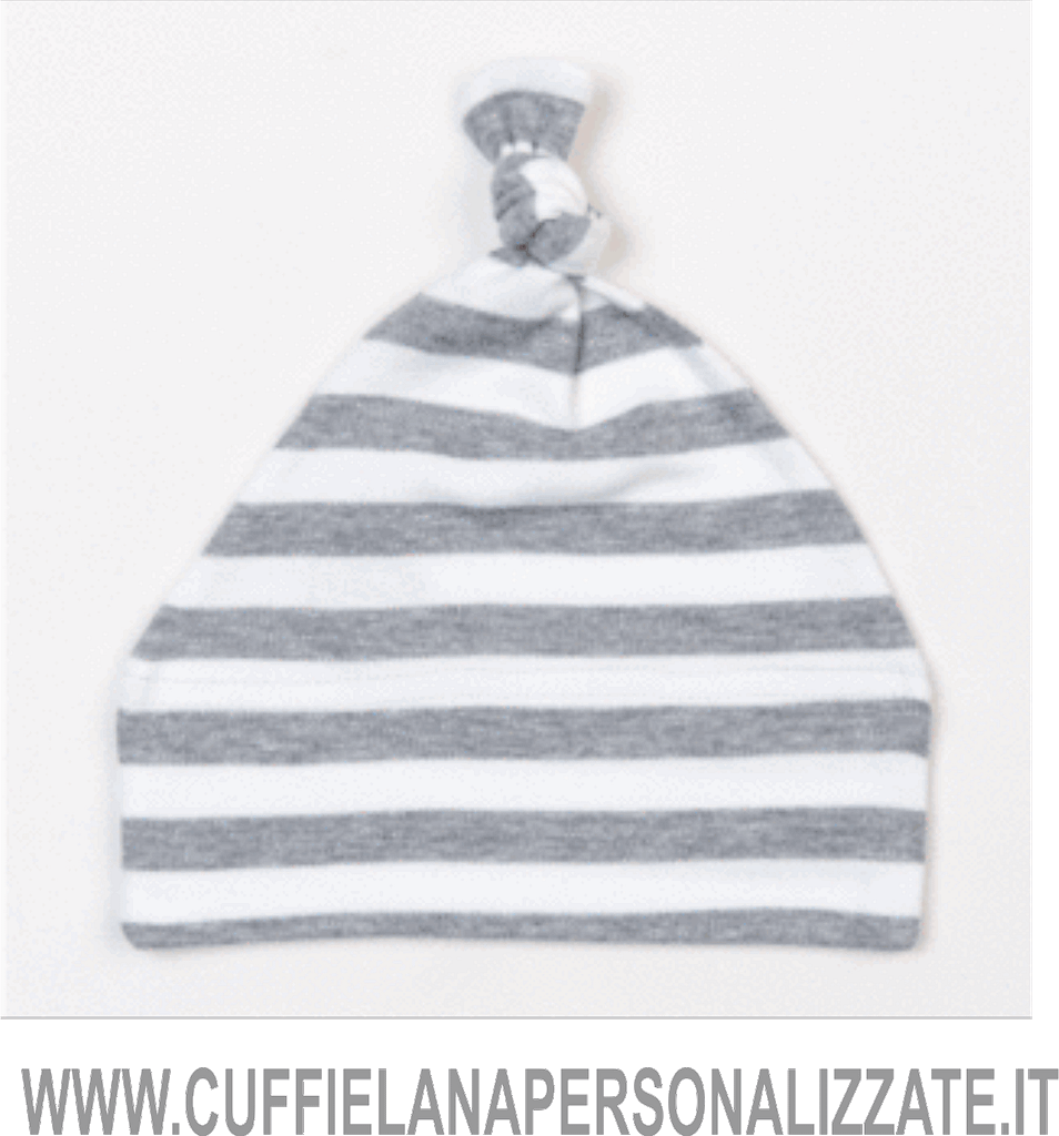 berretto neonato bianco grigio