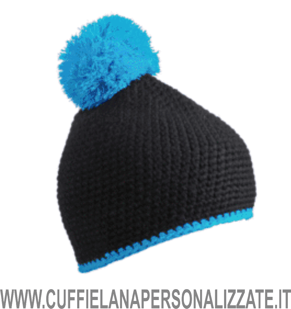 berretti uncinetto nero azzurri