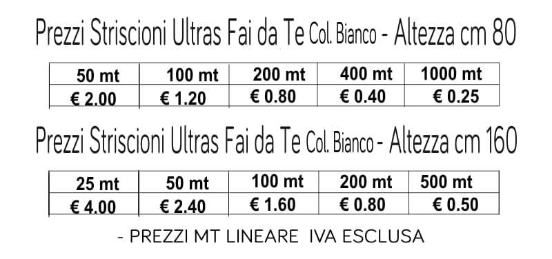 prezzi Striscioni Fai da Te Colore Bianco prezzi Striscioni Fai da Te Colore Bianco