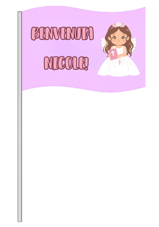BANDIERINE BATTESIMO benvenuta NICOLE ROSA BANDIERINE BATTESIMO benvenuta NICOLE