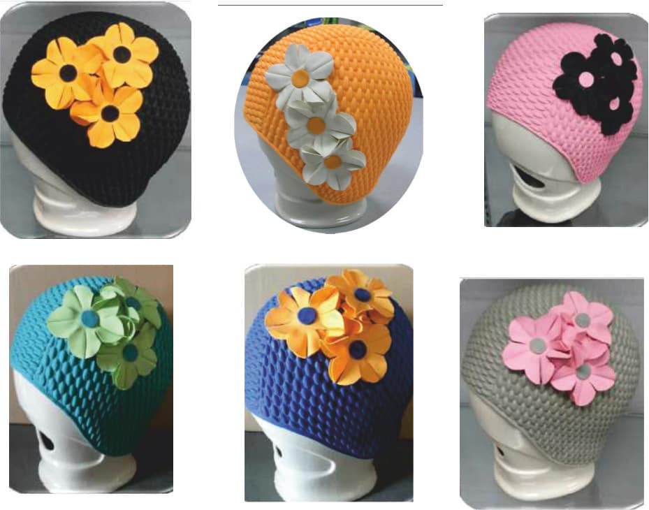 cuffie nuoto con fiori applicati economici cuffie nuoto con fiori applicati economici