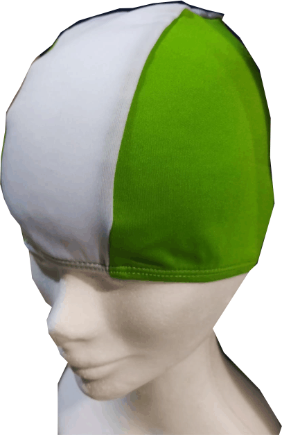 veduta laterale cuffia bianco verde lime veduta laterale cuffia bianco verde lime