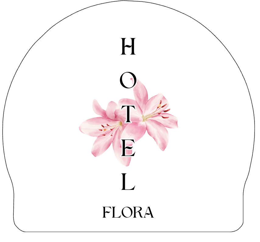cuffia economica personalizzata HOTEL FLORA BIANCA cuffia economica personalizzata HOTEL FLORA