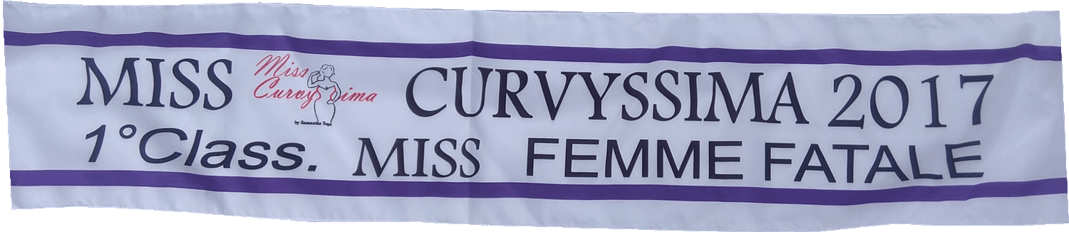 Fasce per concorsi di bellezza Curvyssima 2017 femme fatale Fasce per concorsi di bellezza Curvyssima 2017