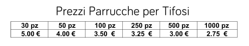 prezzi parrucche per tifosi prezzi parrucche per tifosi