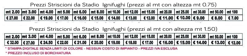 STRISCIONI DA STADIO IGNIFUGHI PERSONALIZZATI STRISCIONI DA STADIO IGNIFUGHI PERSONALIZZATI