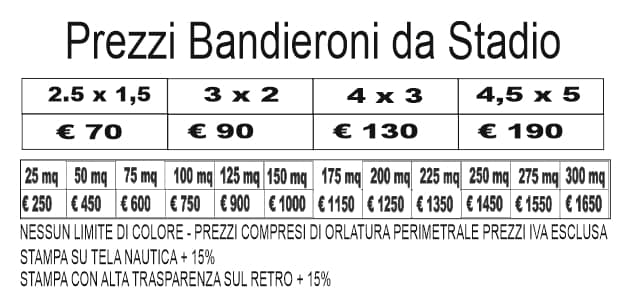 prezzi bandieroni stadio prezzi bandieroni stadio
