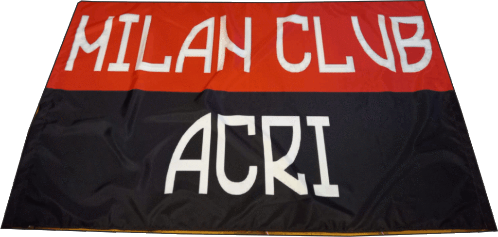 Stendardo a due aste Milan Club Acri personalizzato Stendardo a due aste Milan Club Acri
