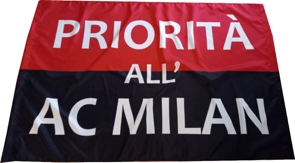stendardo priorità all' a.c. Milan personalizzato stendardo priorità all' a.c. Milan