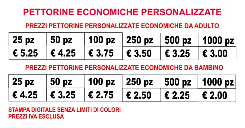 prezzi pettorine economiche personalizzate all over prezzi pettorine economiche personalizzate all over