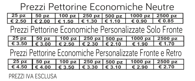 prezzi pettorine economiche personalizzate prezzi pettorine economiche personalizzate