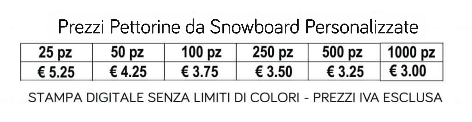 prezzi pettorine da snowboard personalizzate prezzi pettorine da snowboard personalizzate